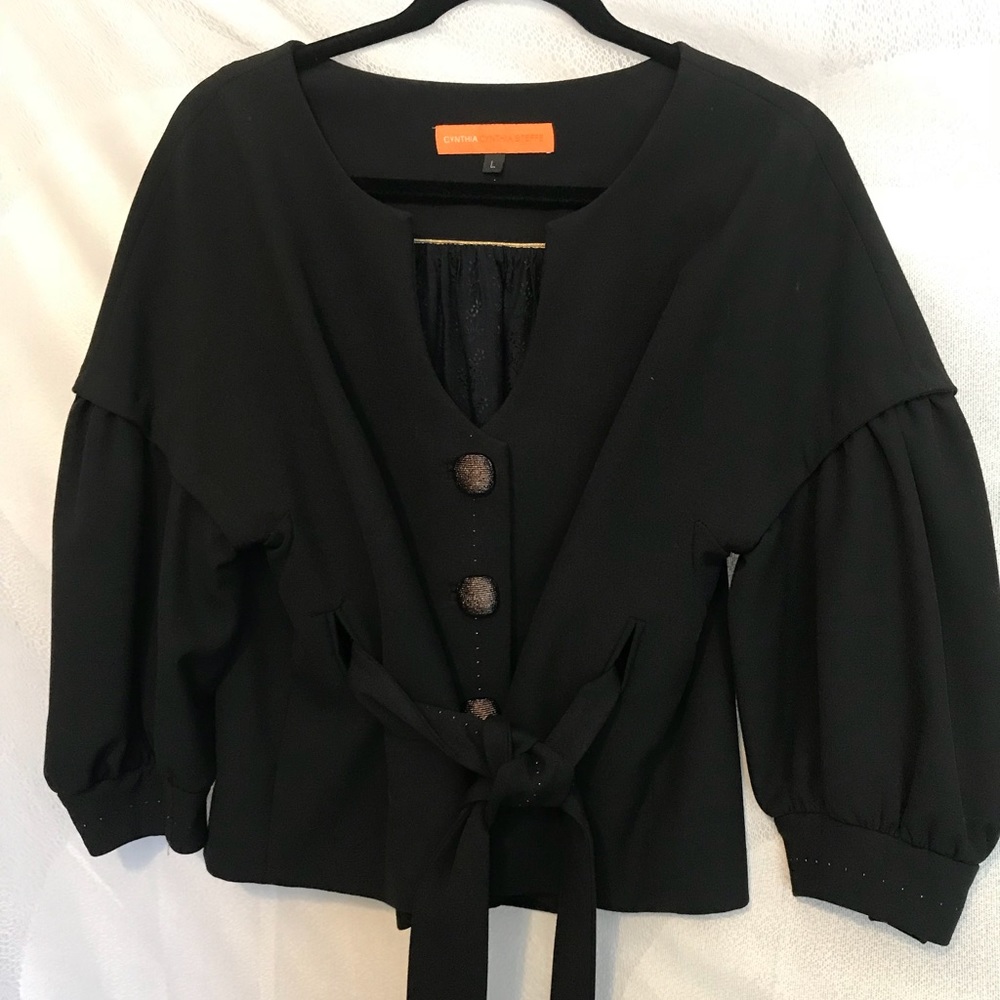 Beautiful black jacket with lots of details.